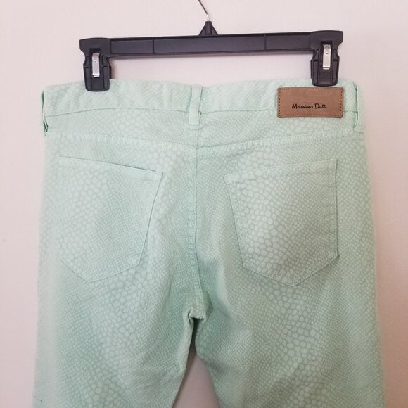 Massimo Dutti Aqua Blue Patterned Jeans - Picture 10 of 11